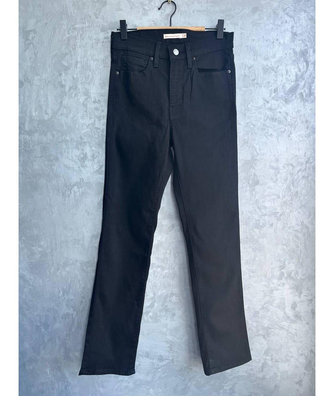 LEVI'S Черные хлопко-эластановые прямые джинсы, фото 9