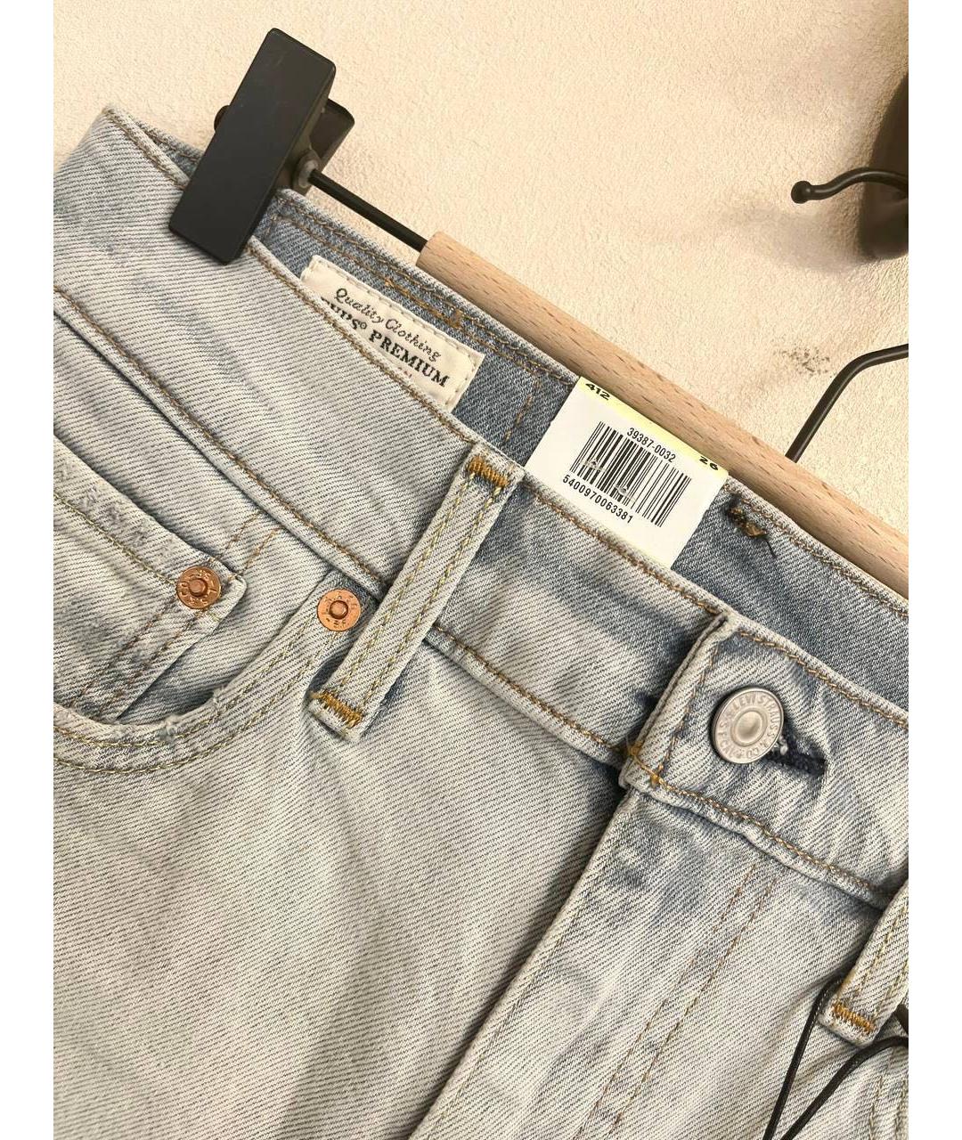 LEVI'S Голубые деним шорты, фото 6