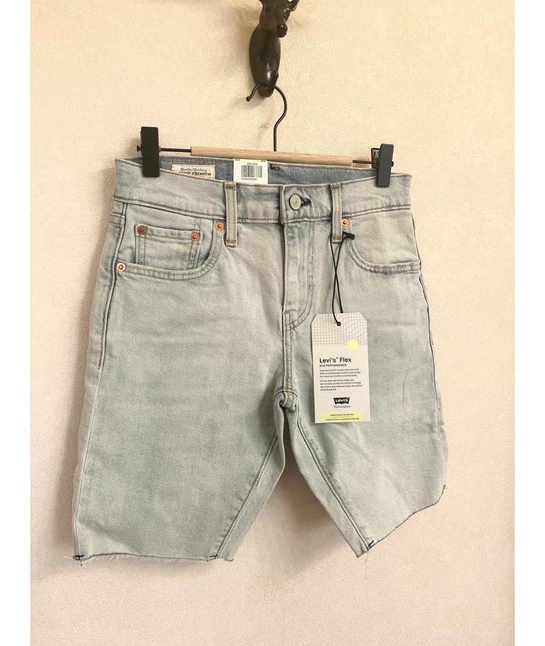 LEVI'S Голубые деним шорты, фото 3