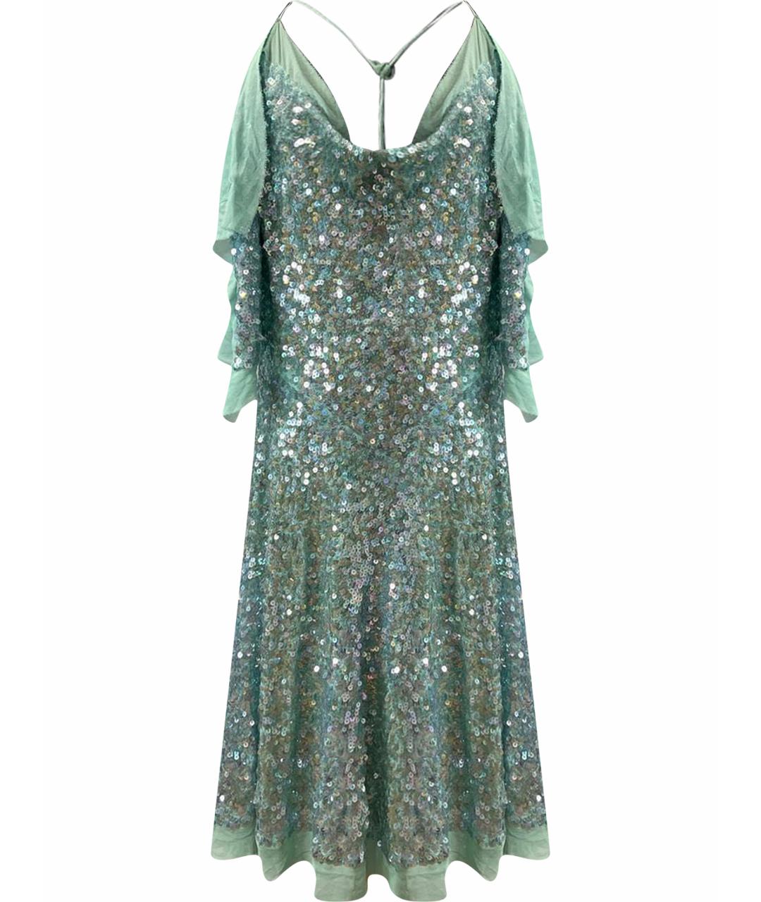 BCBG MAXAZRIA Бирюзовое шелковое вечернее платье, фото 1