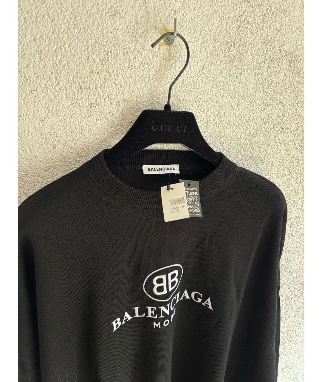 BALENCIAGA Черный шерстяной джемпер / свитер, фото 3