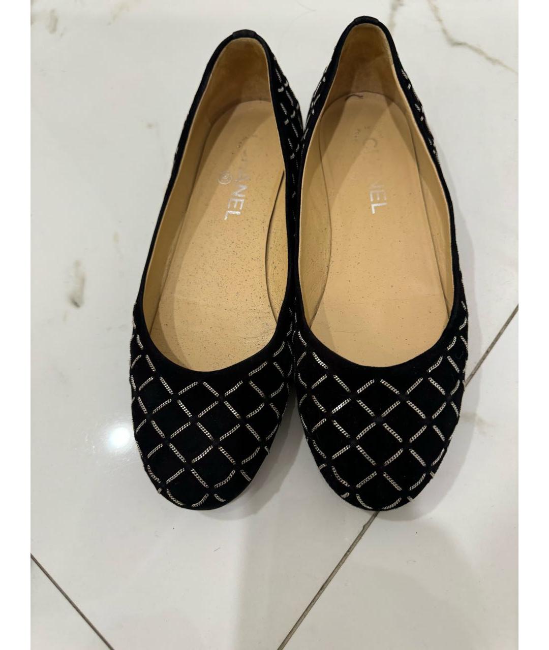 CHANEL Черные замшевые балетки, фото 2