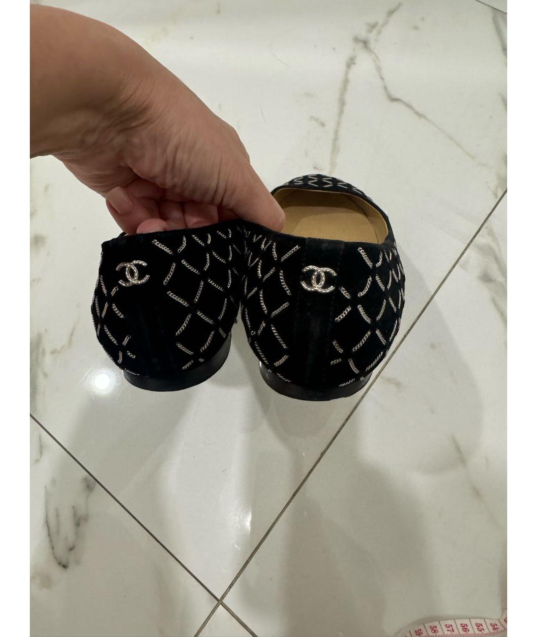 CHANEL Черные замшевые балетки, фото 3