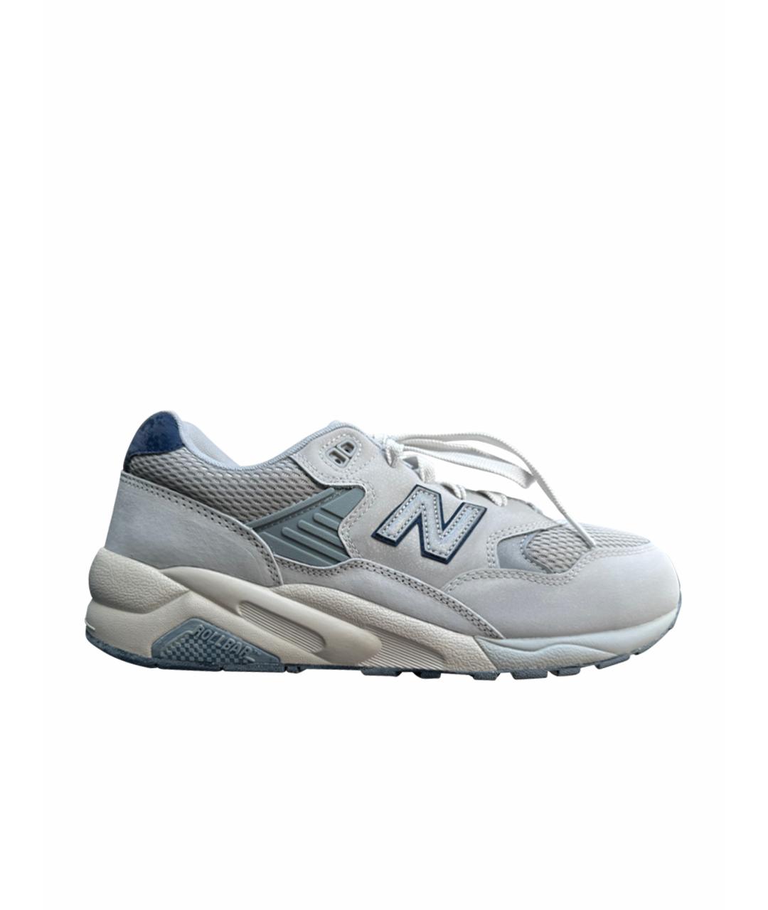 NEW BALANCE Серые нубуковые низкие кроссовки / кеды, фото 1