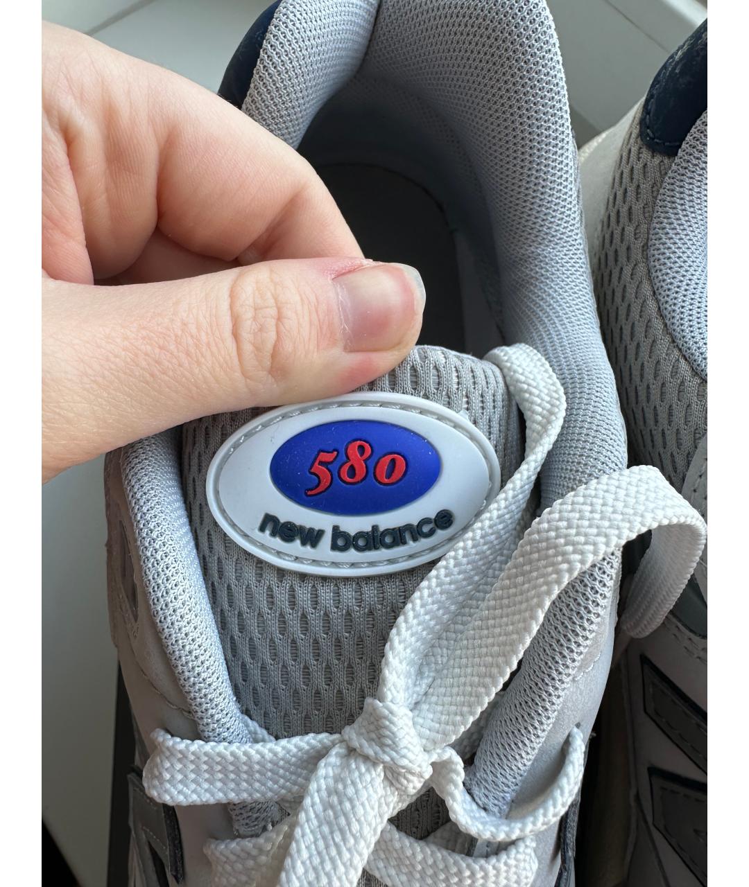 NEW BALANCE Серые нубуковые низкие кроссовки / кеды, фото 4