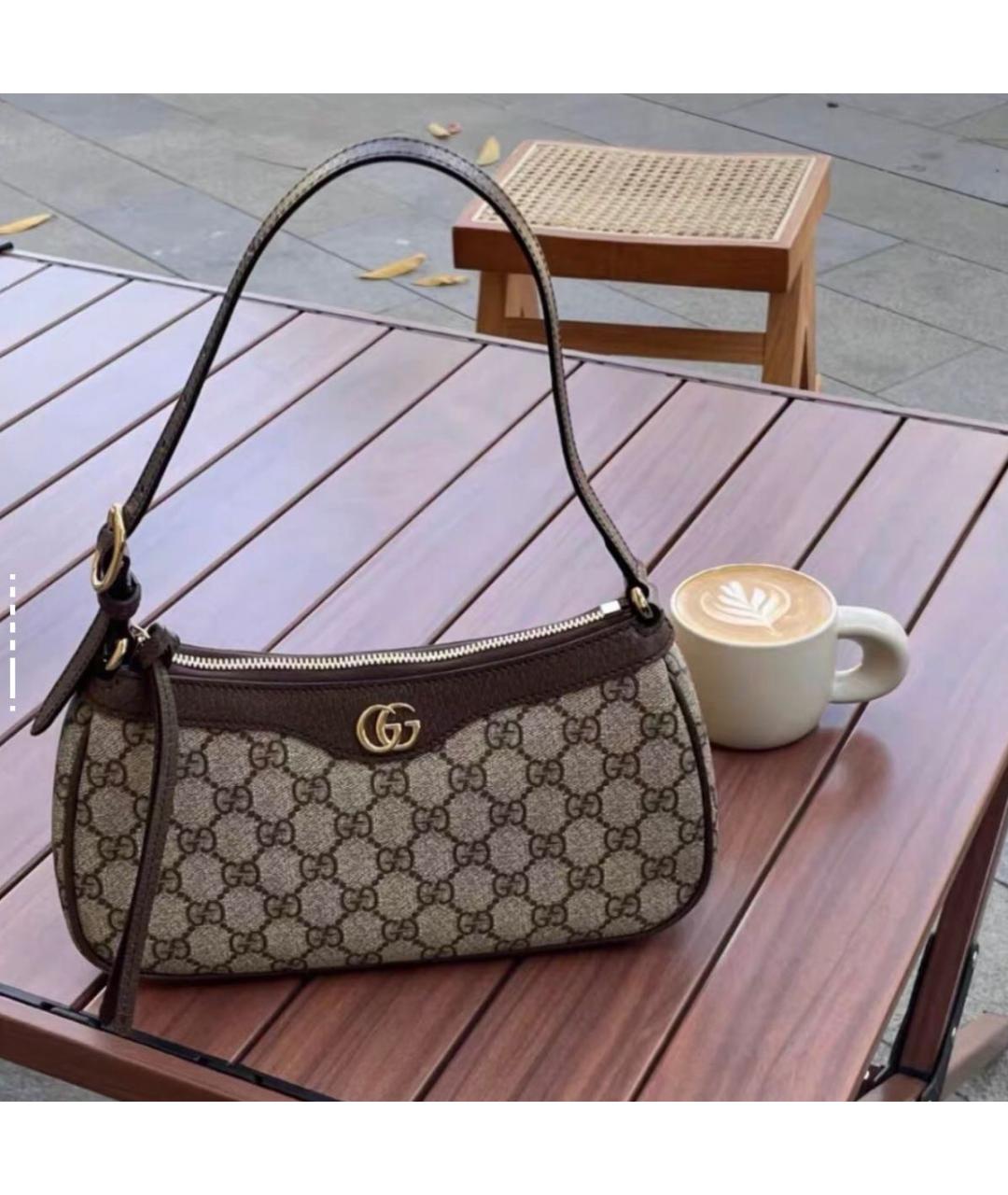 GUCCI Коричневая сумка с короткими ручками, фото 4
