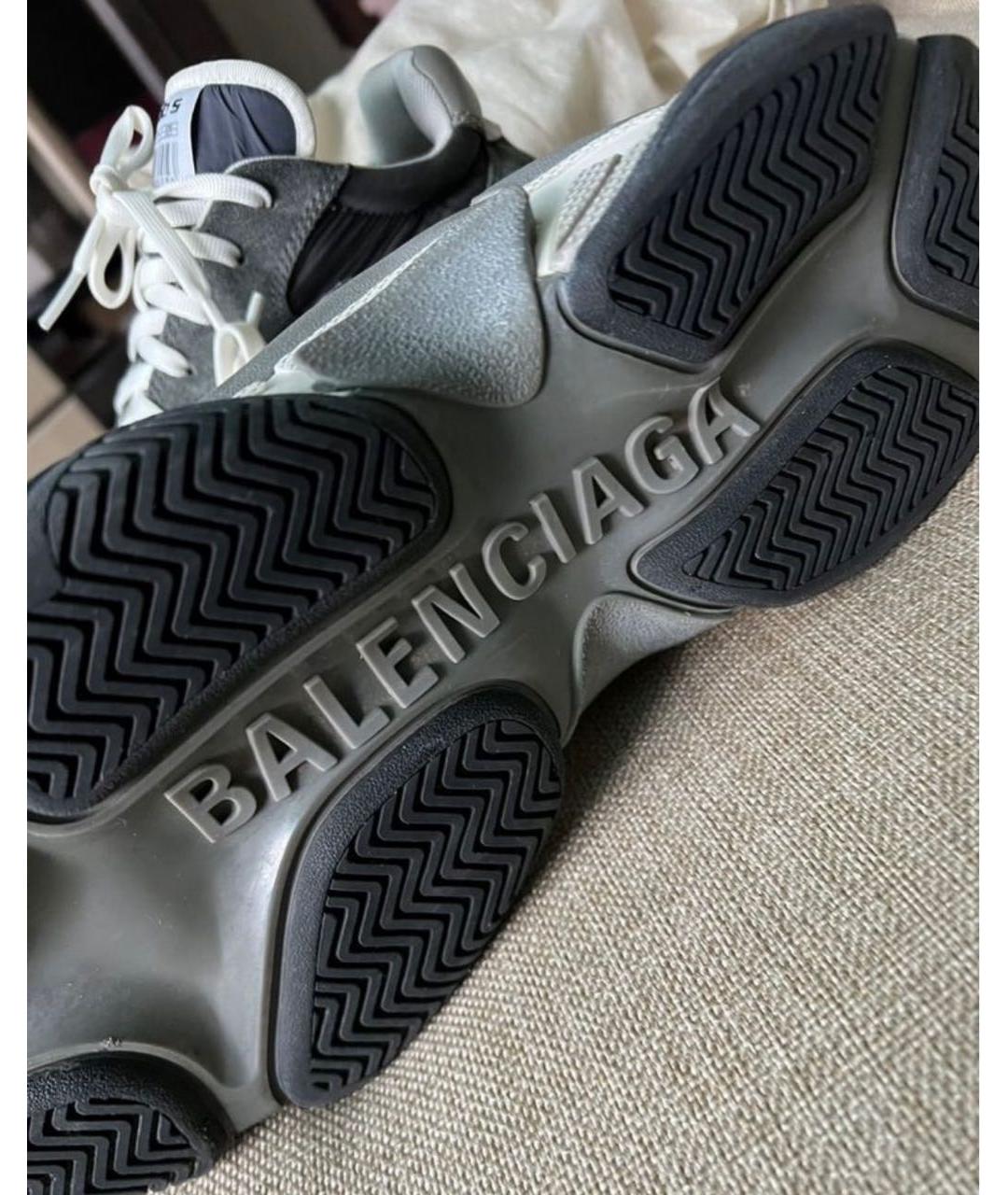 BALENCIAGA Серые текстильные кроссовки, фото 4