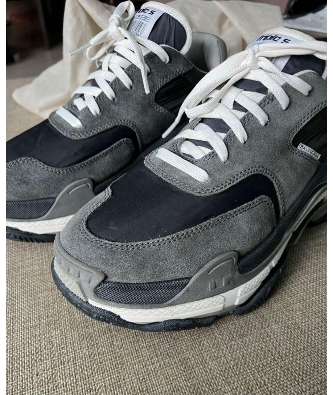 BALENCIAGA Серые текстильные кроссовки, фото 3