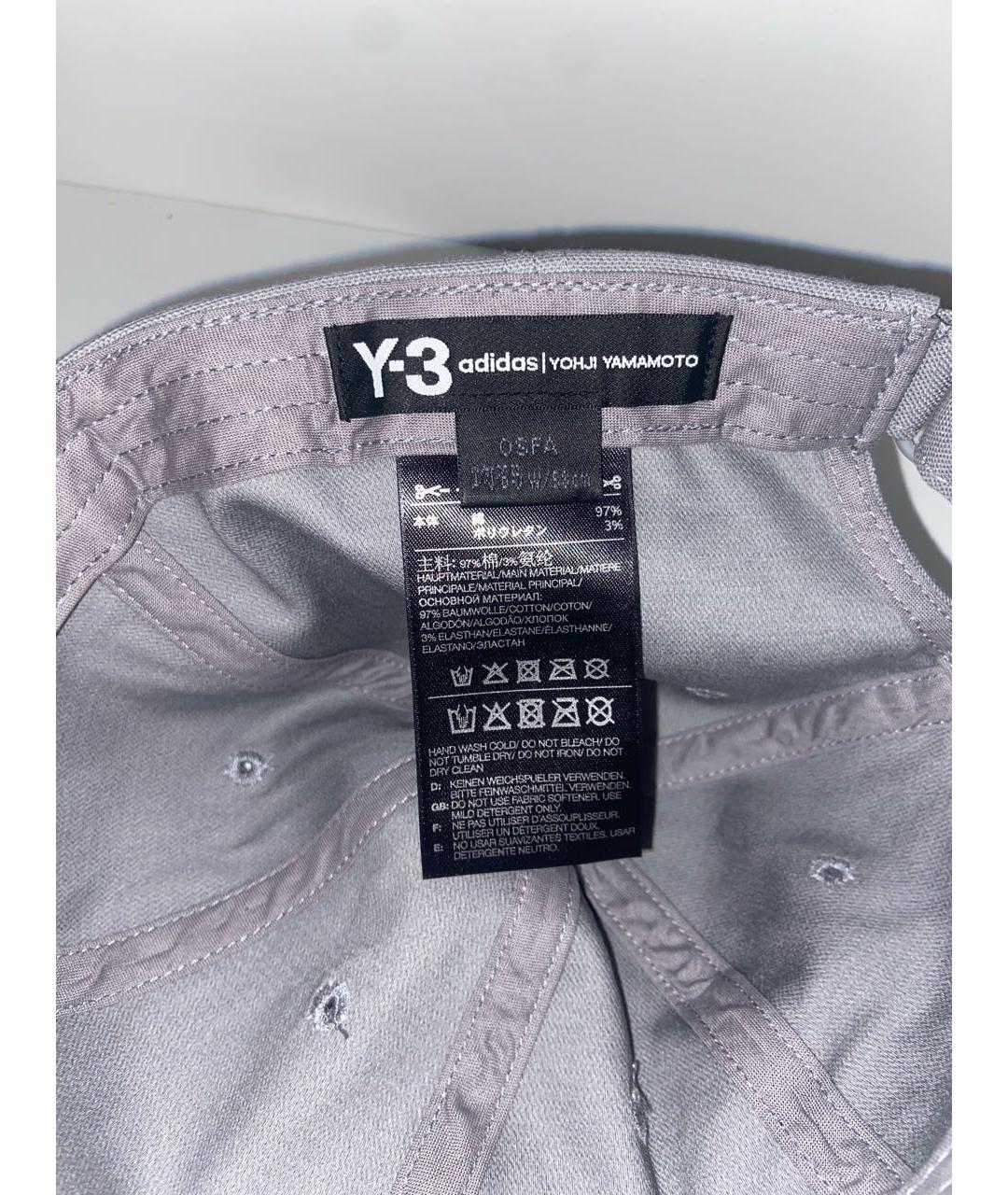 Y-3 Серая хлопковая кепка/бейсболка, фото 3