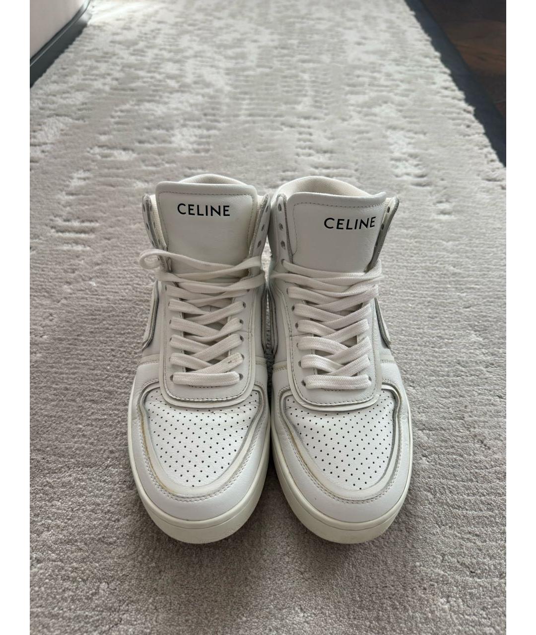 CELINE Белые кожаные кеды, фото 2