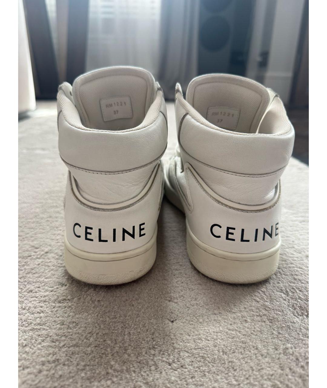 CELINE Белые кожаные кеды, фото 3