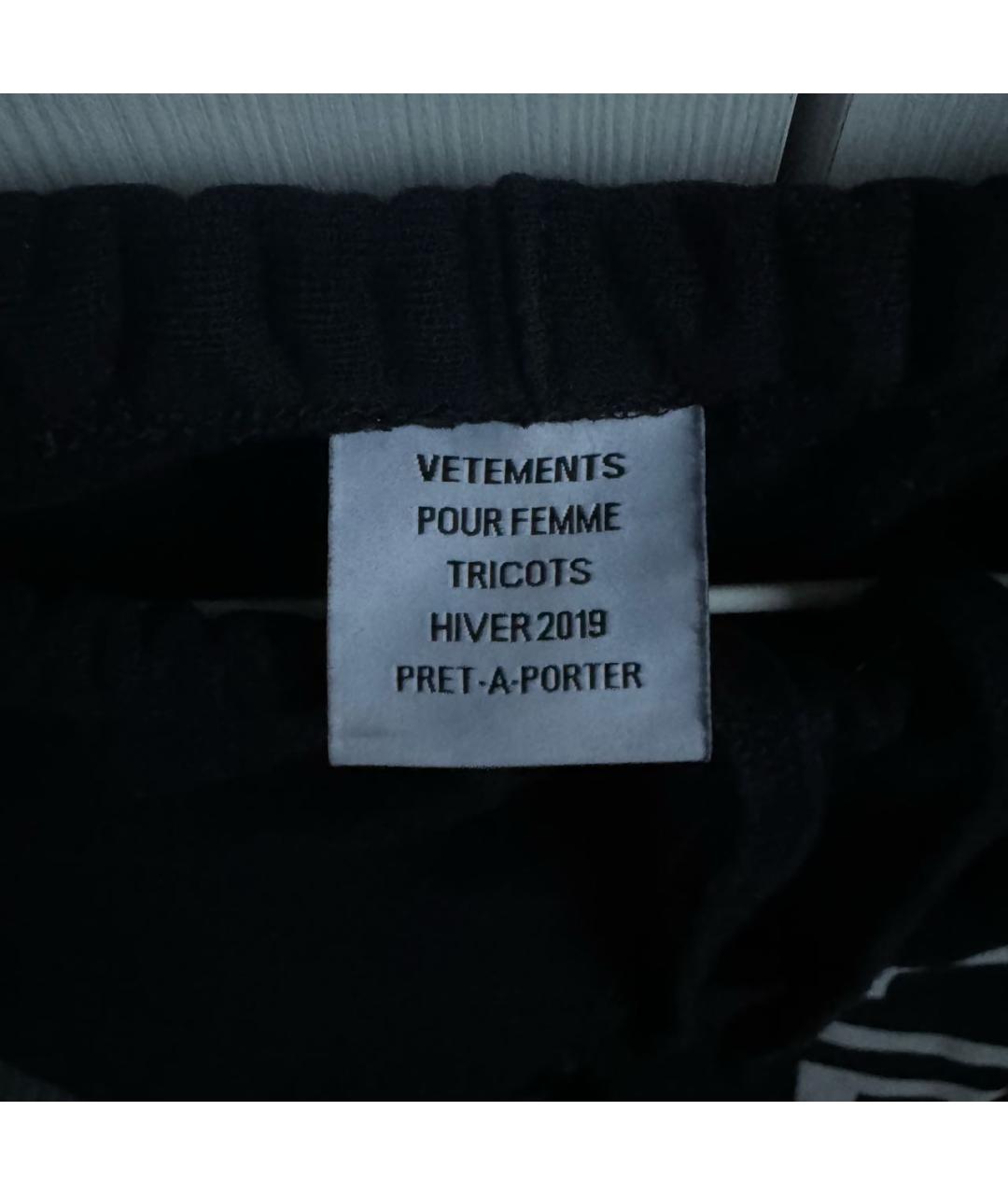 VETEMENTS Черный хлопковый спортивный костюм, фото 4