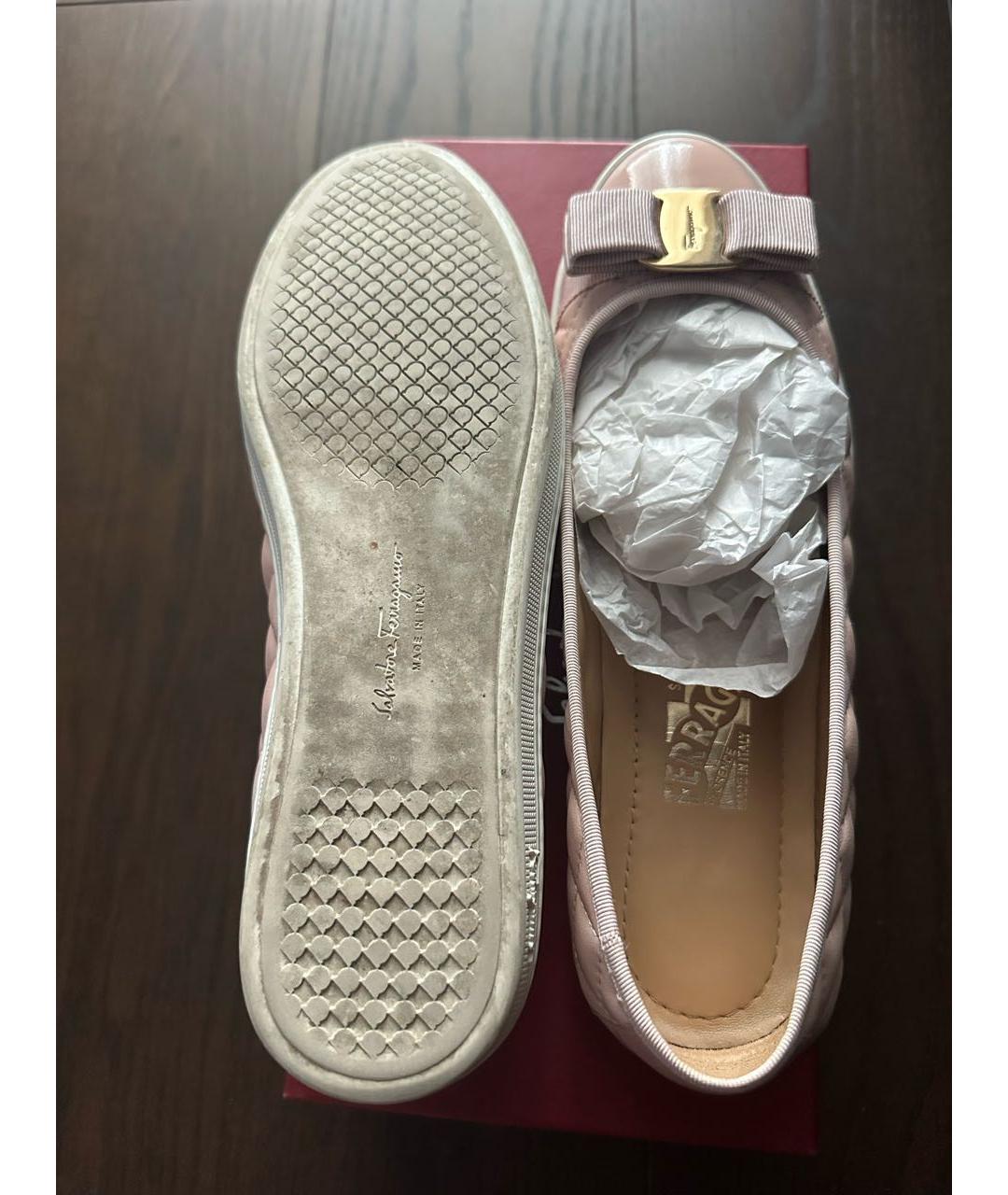 FERRAGAMO Розовые кожаные балетки, фото 5