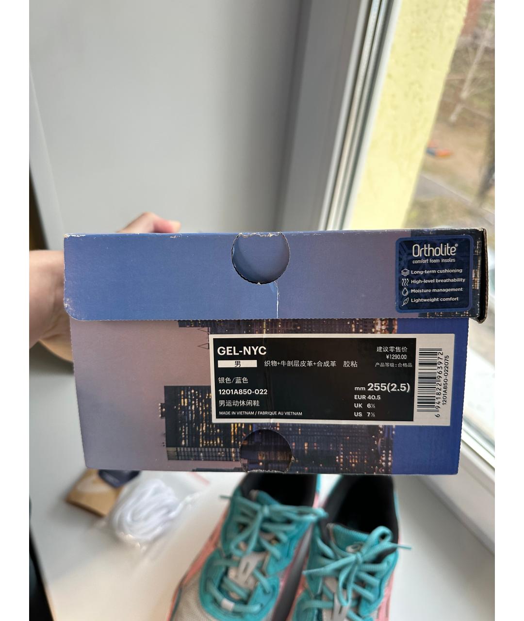ASICS Бирюзовые замшевые кроссовки, фото 3