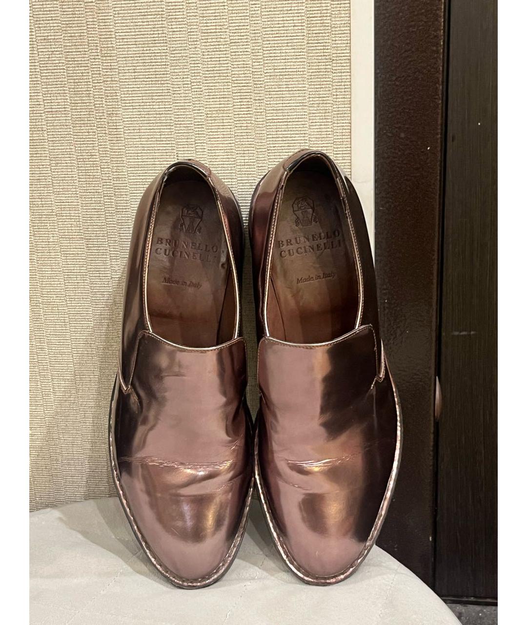 BRUNELLO CUCINELLI Розовые кожаные лоферы, фото 3