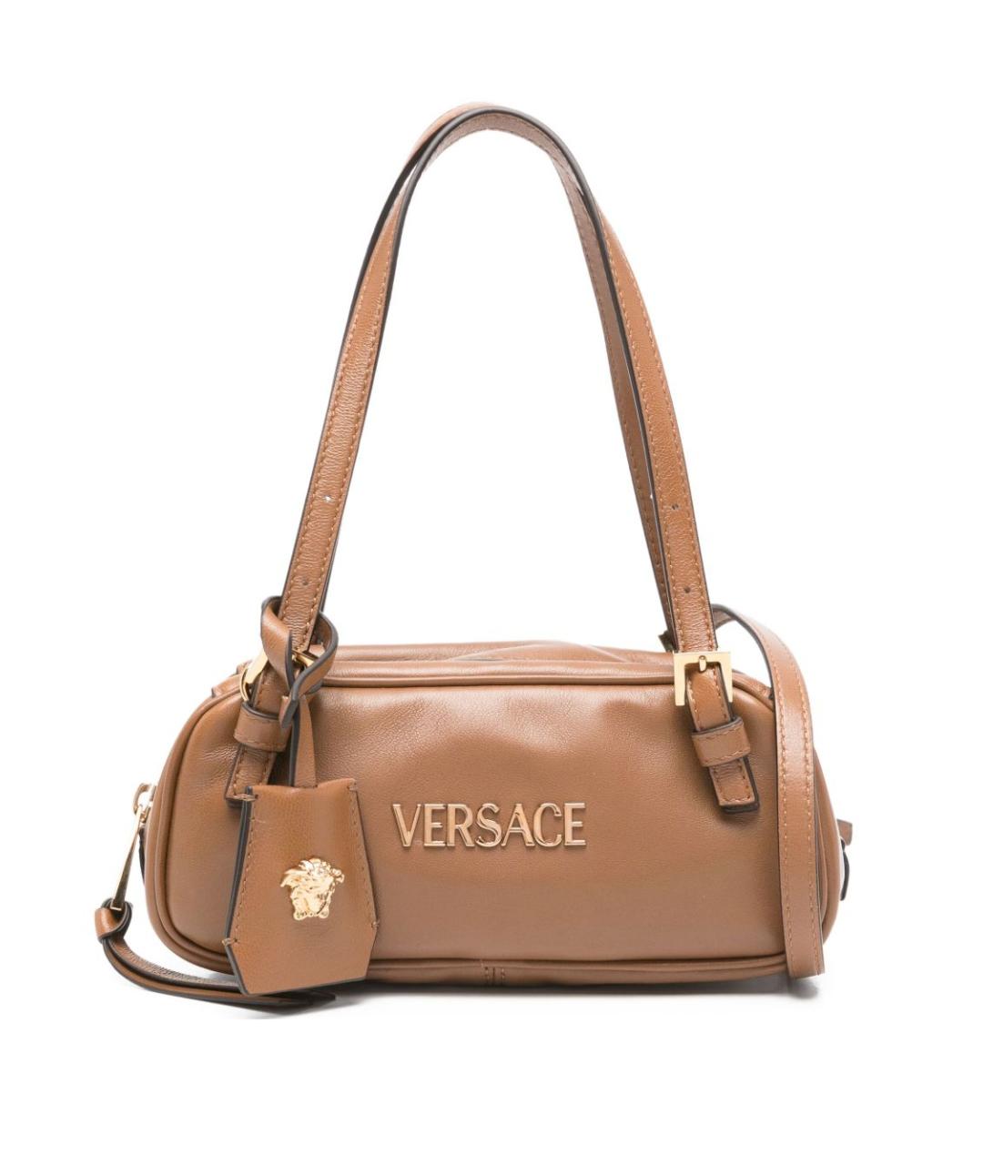 VERSACE Коричневая кожаная сумка через плечо, фото 1