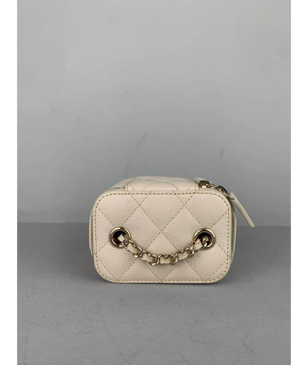 CHANEL Бежевая кожаная сумка через плечо, фото 8