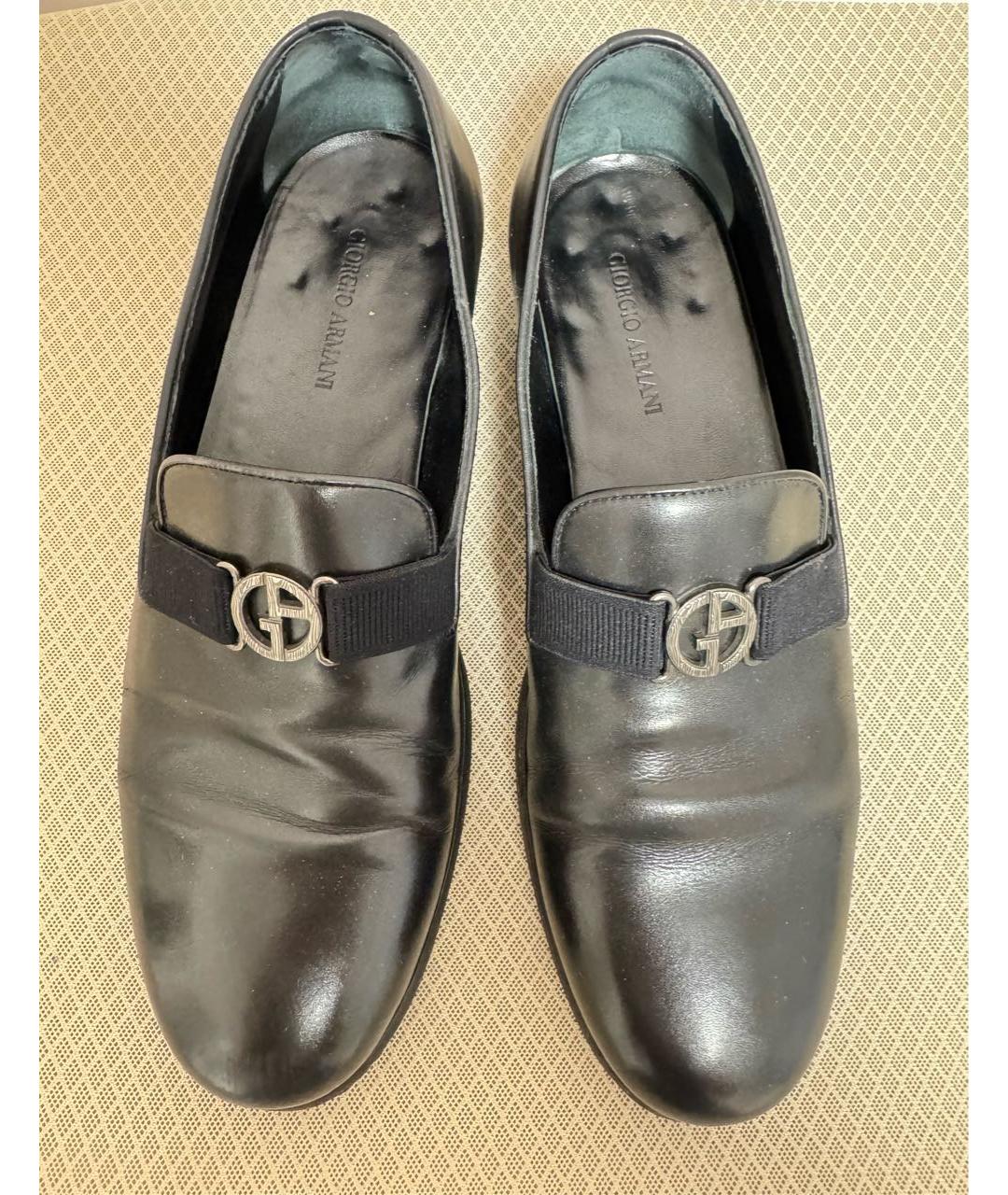 GIORGIO ARMANI Темно-синие кожаные туфли, фото 2