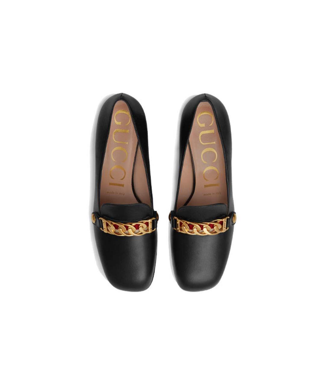 GUCCI Черные кожаные туфли, фото 4