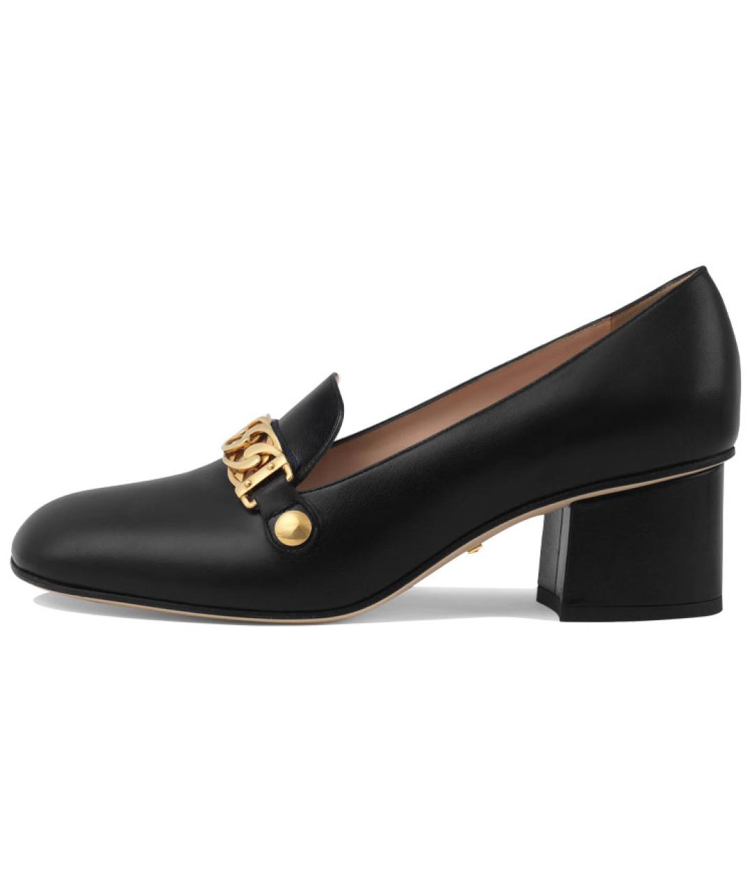 GUCCI Черные кожаные туфли, фото 2