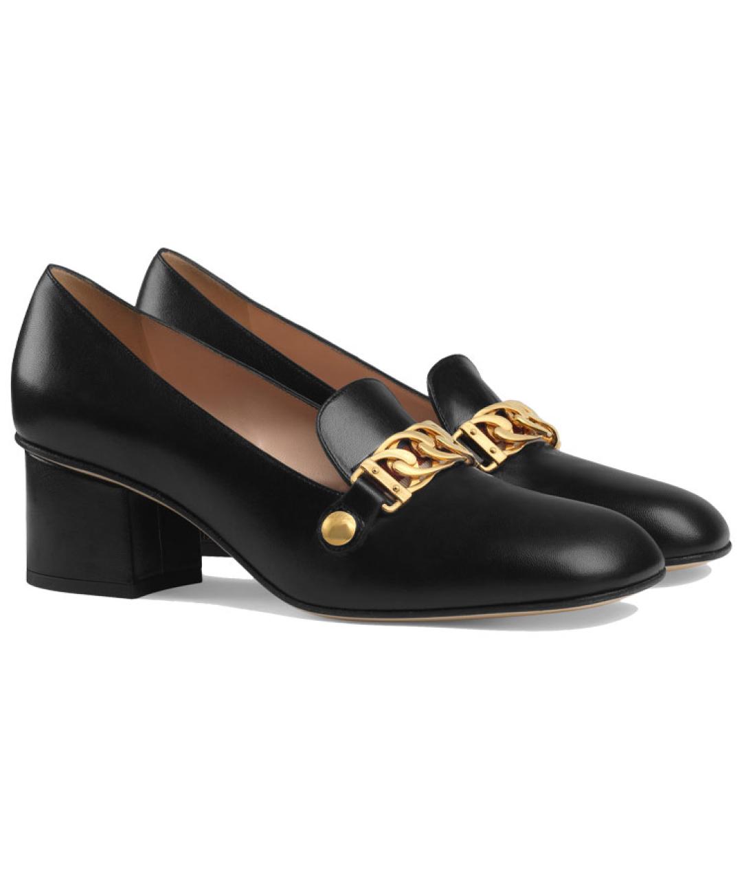 GUCCI Черные кожаные туфли, фото 3
