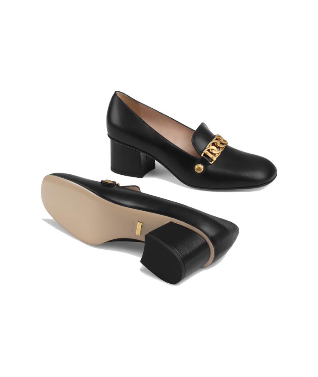 GUCCI Черные кожаные туфли, фото 6