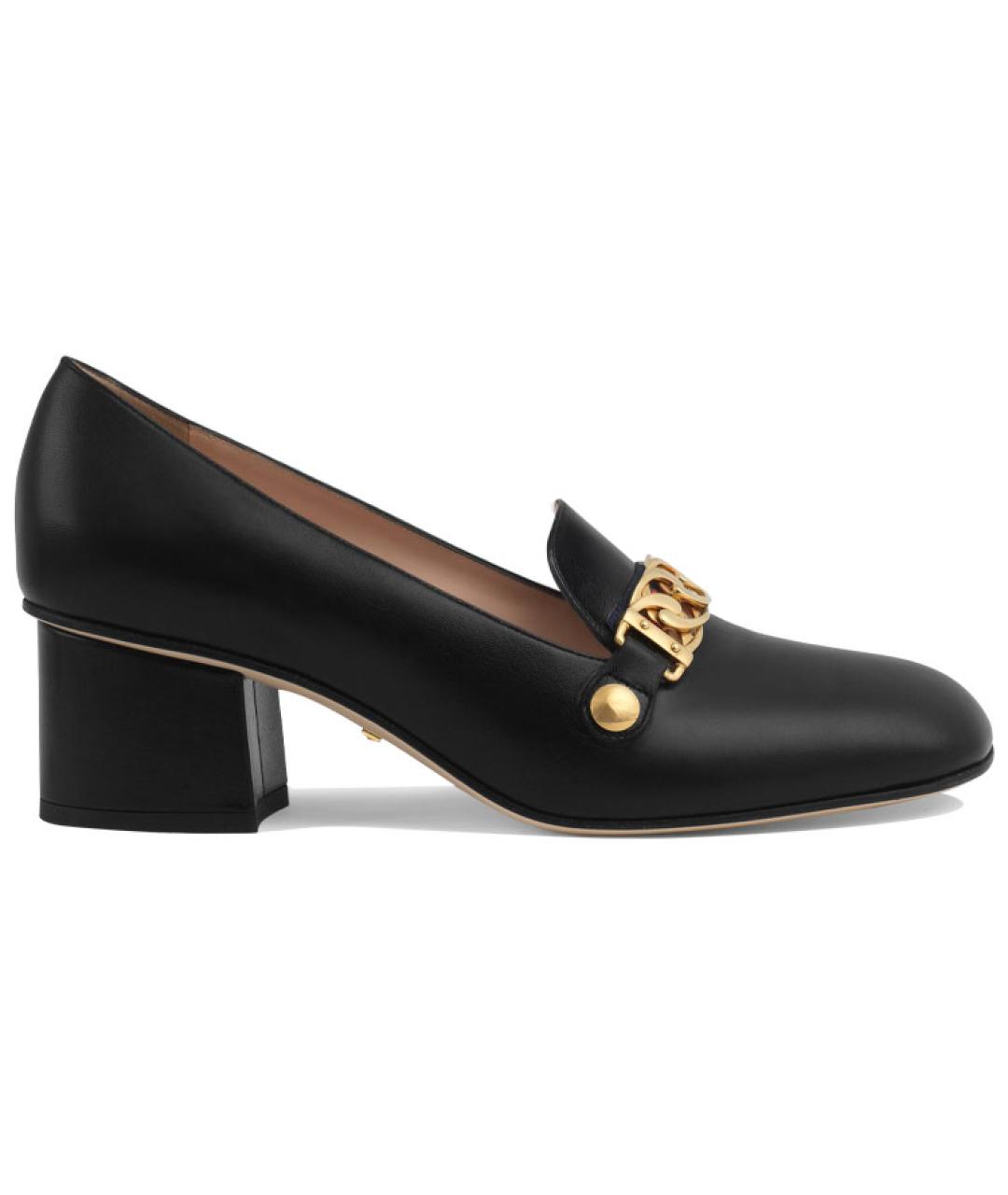 GUCCI Черные кожаные туфли, фото 1