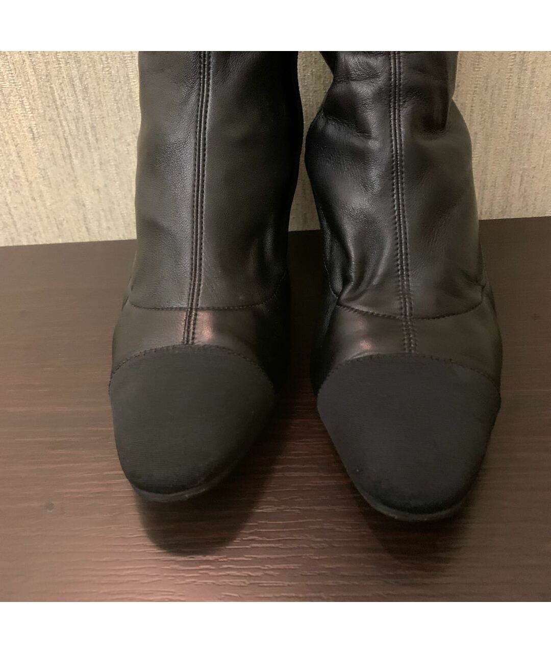CHANEL PRE-OWNED Черные кожаные ботфорты, фото 2