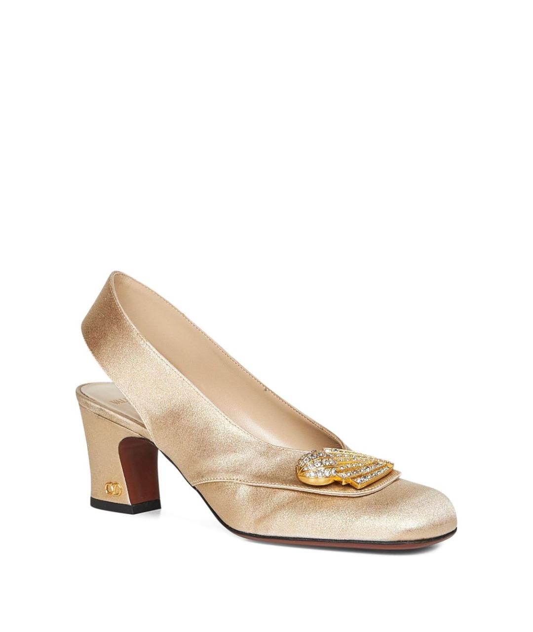 VALENTINO Золотые текстильные туфли, фото 4