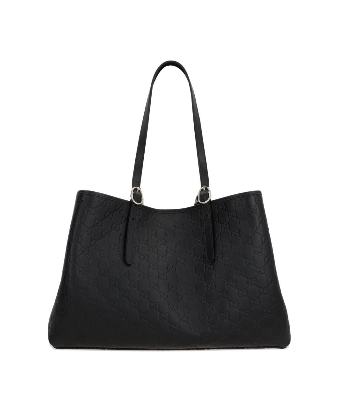 GUCCI Черная кожаная сумка тоут, фото 2