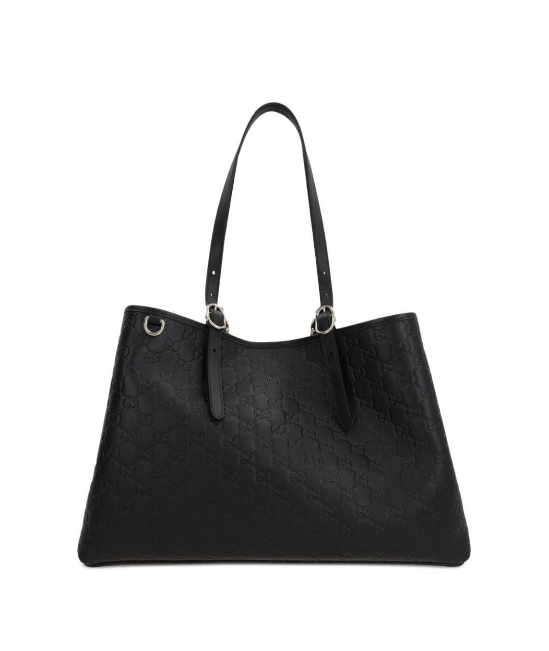 GUCCI Черная кожаная сумка тоут, фото 1