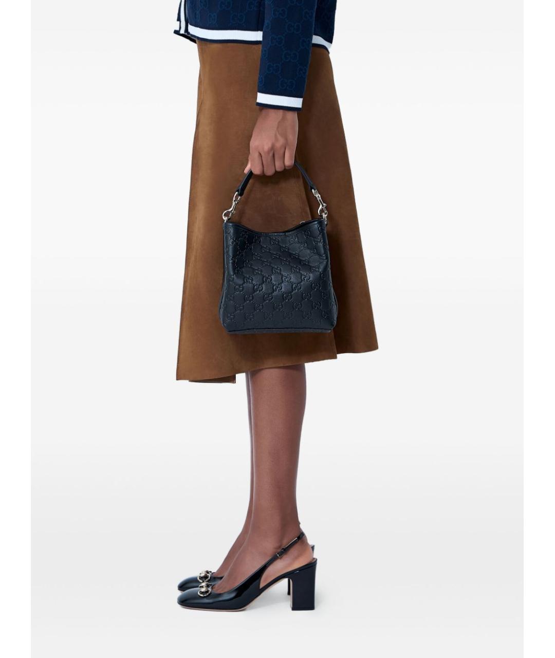 GUCCI Черная кожаная сумка через плечо, фото 3