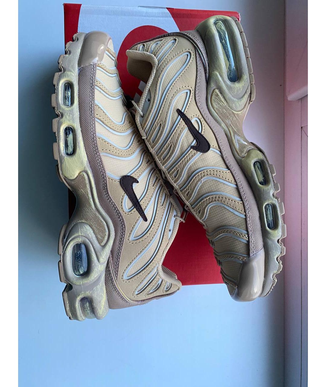 NIKE Бежевые текстильные низкие кроссовки / кеды, фото 3