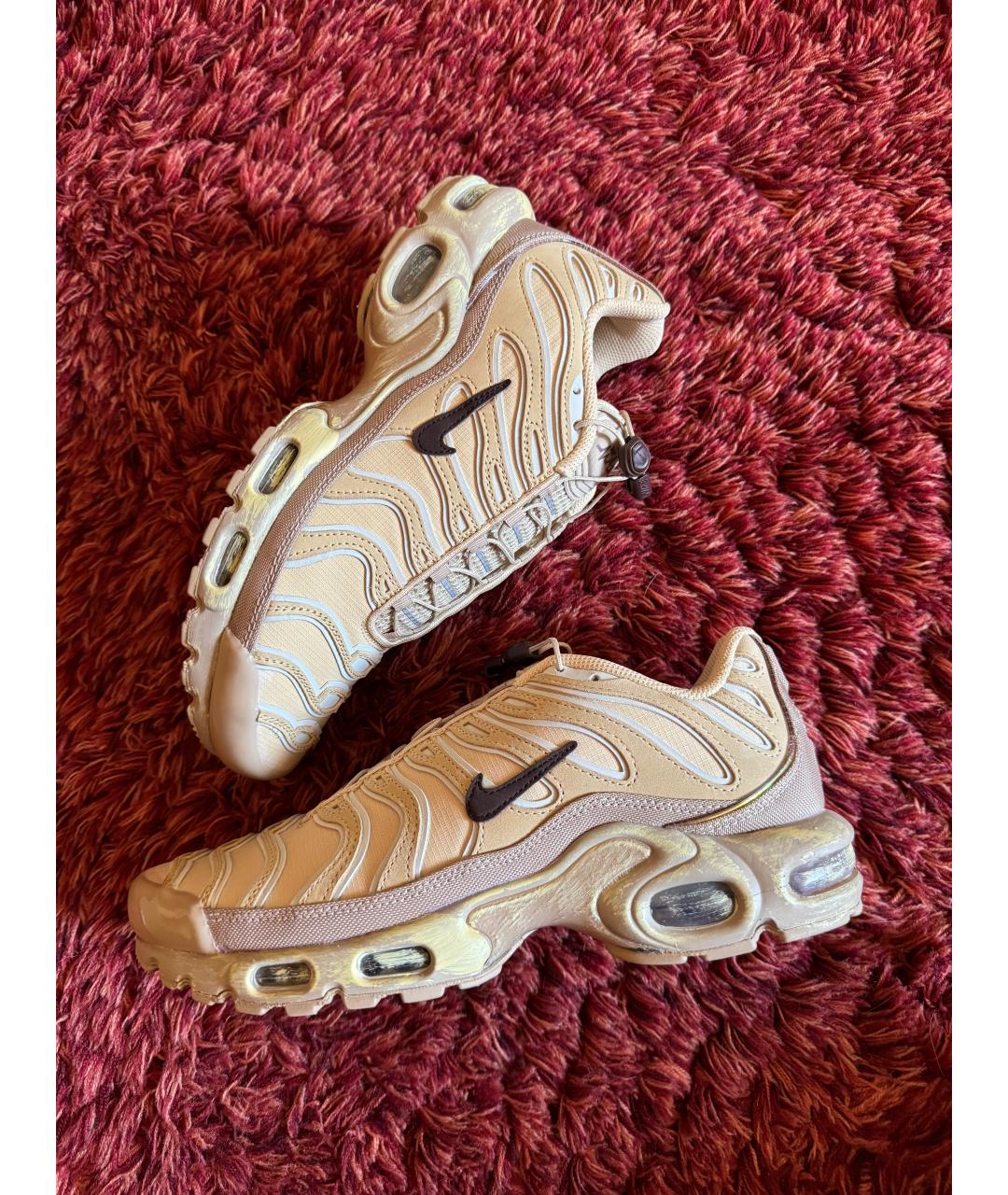 NIKE Бежевые текстильные низкие кроссовки / кеды, фото 2