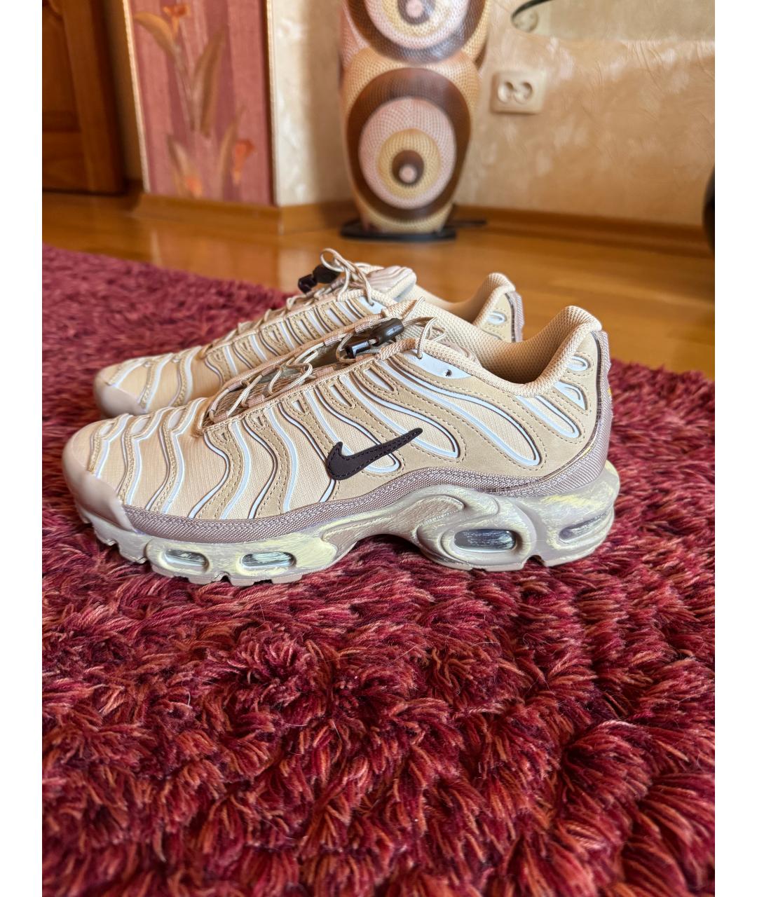 NIKE Бежевые текстильные низкие кроссовки / кеды, фото 9