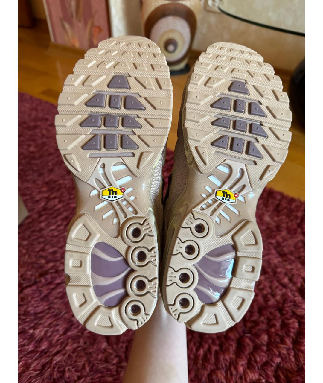 NIKE Бежевые текстильные низкие кроссовки / кеды, фото 6