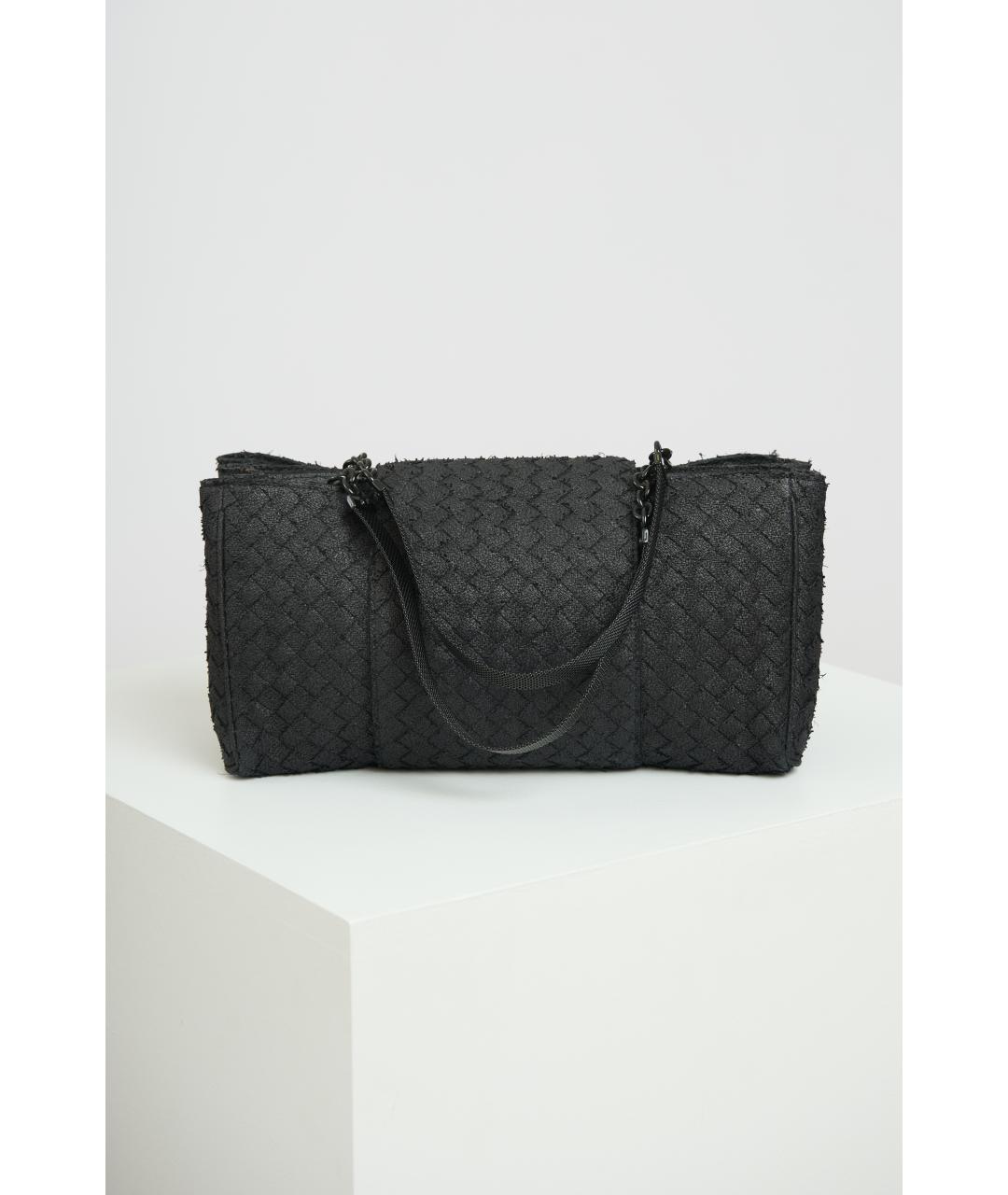 BOTTEGA VENETA Черная тканевая сумка через плечо, фото 2