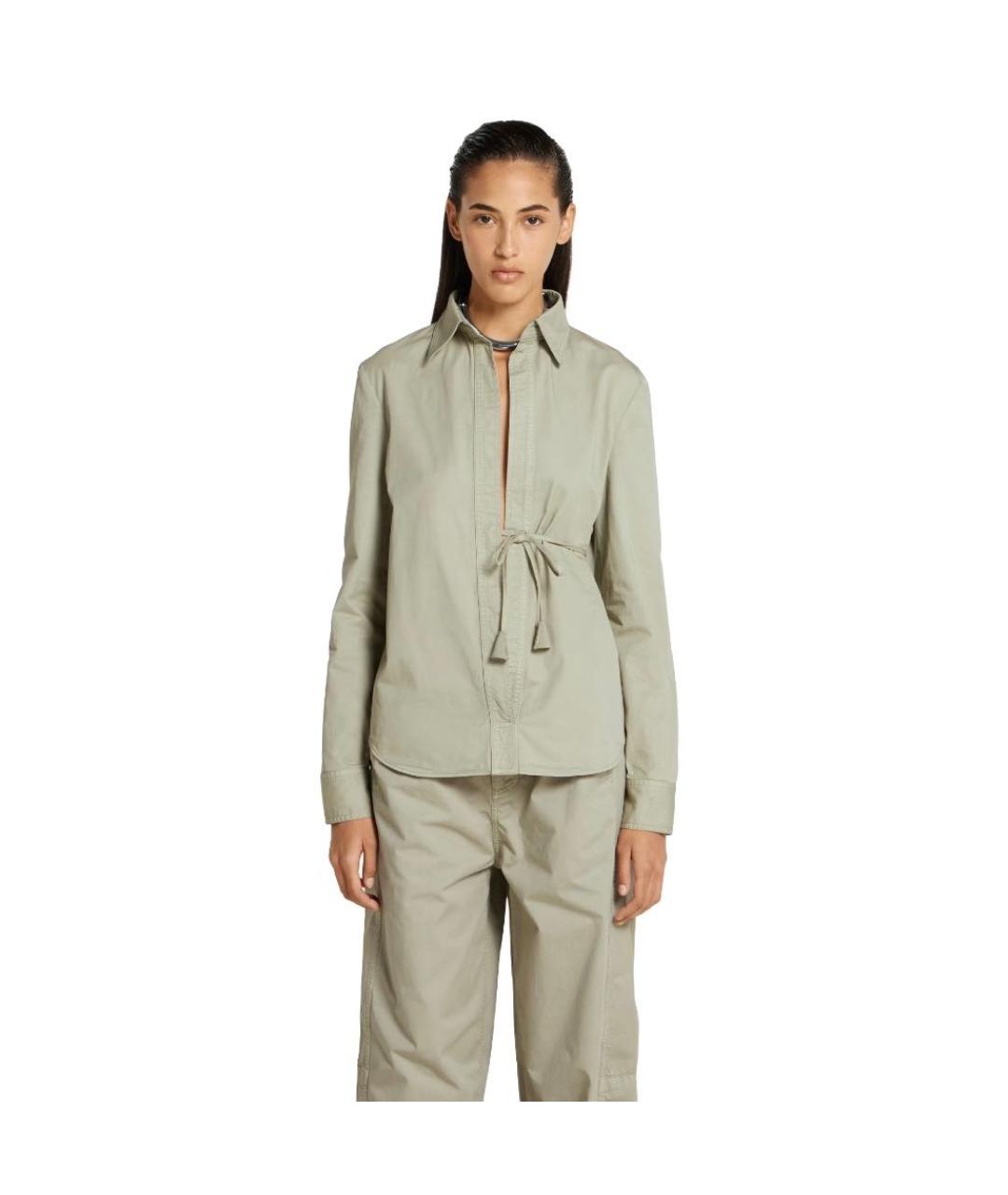 GUCCI Хаки хлопковая рубашка, фото 3