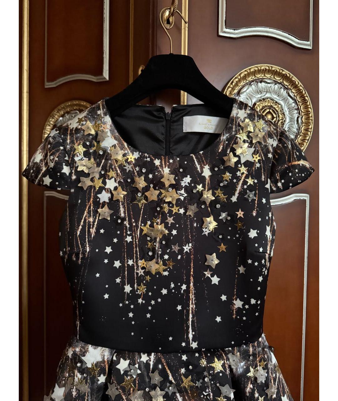 ELISABETTA FRANCHI Черное полиамидовое коктейльное платье, фото 4