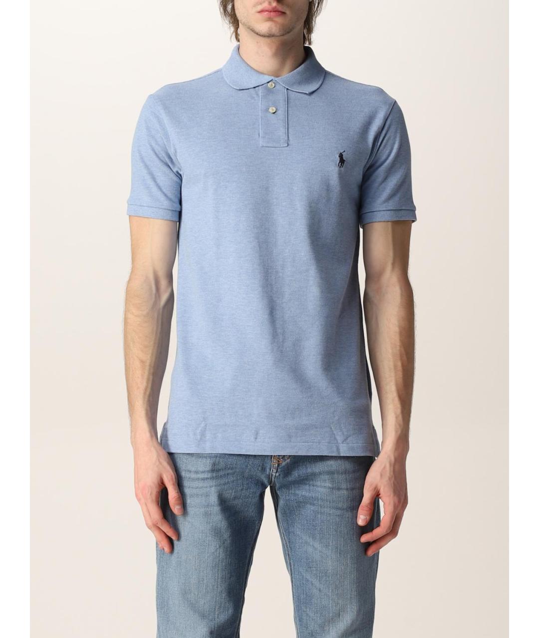 POLO RALPH LAUREN Голубое поло с коротким рукавом, фото 2