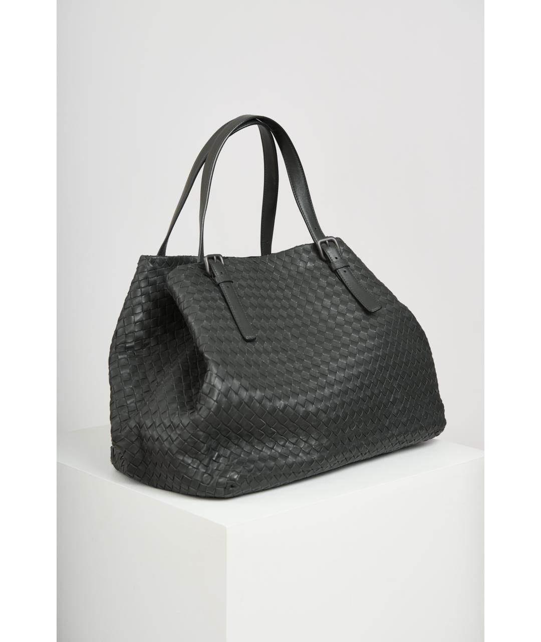 BOTTEGA VENETA Серая кожаная сумка тоут, фото 4