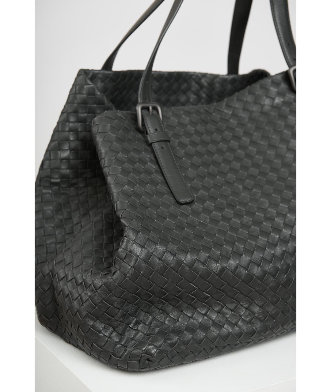 BOTTEGA VENETA Серая кожаная сумка тоут, фото 2
