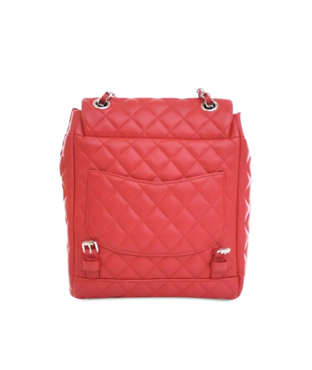 CHANEL Коралловый кожаный рюкзак, фото 3