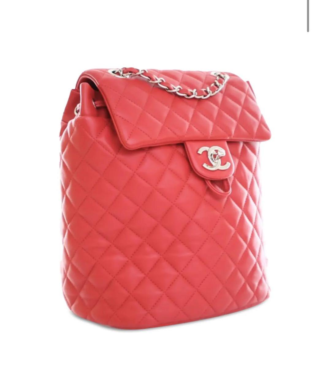 CHANEL Коралловый кожаный рюкзак, фото 2