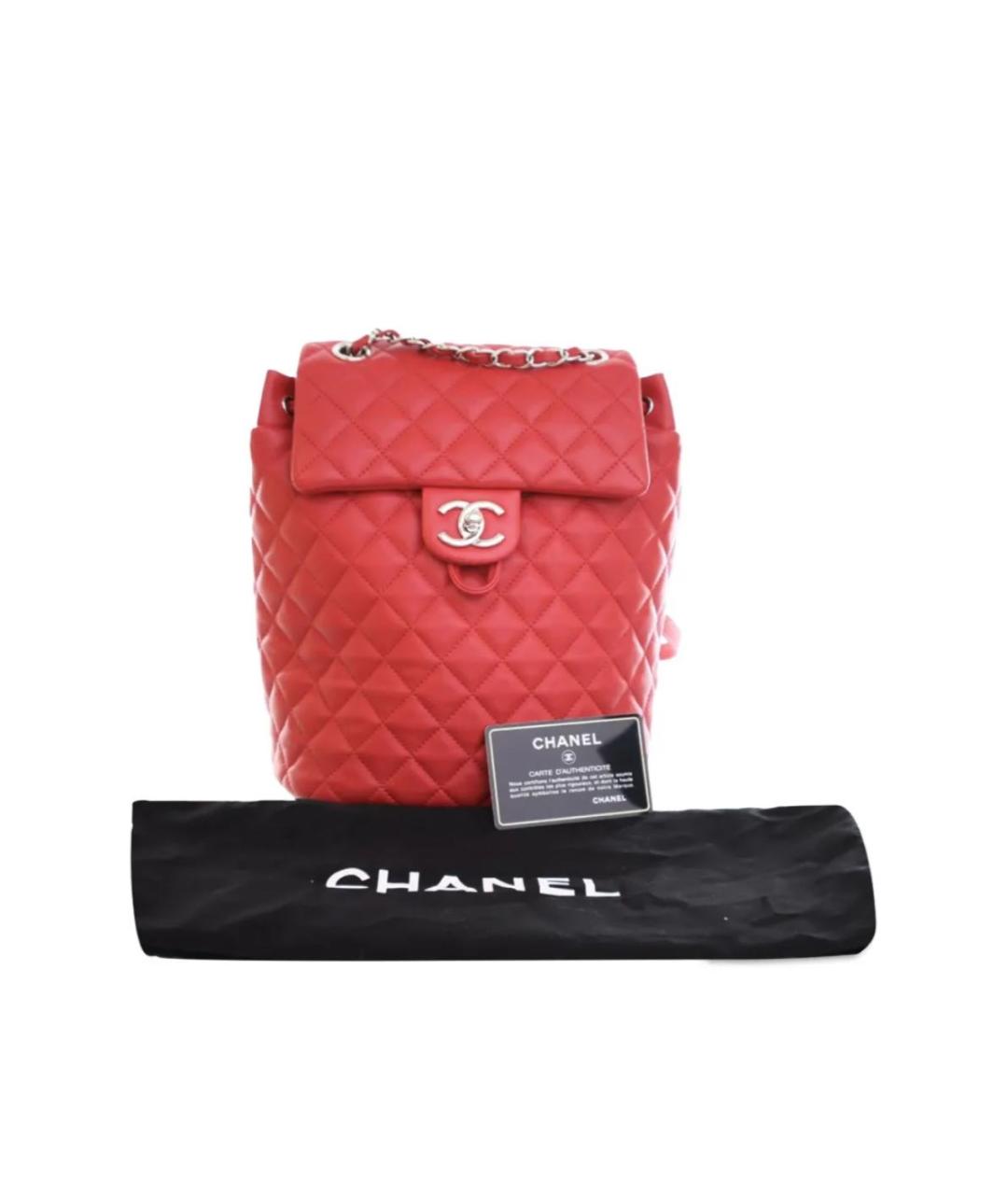 CHANEL Коралловый кожаный рюкзак, фото 8