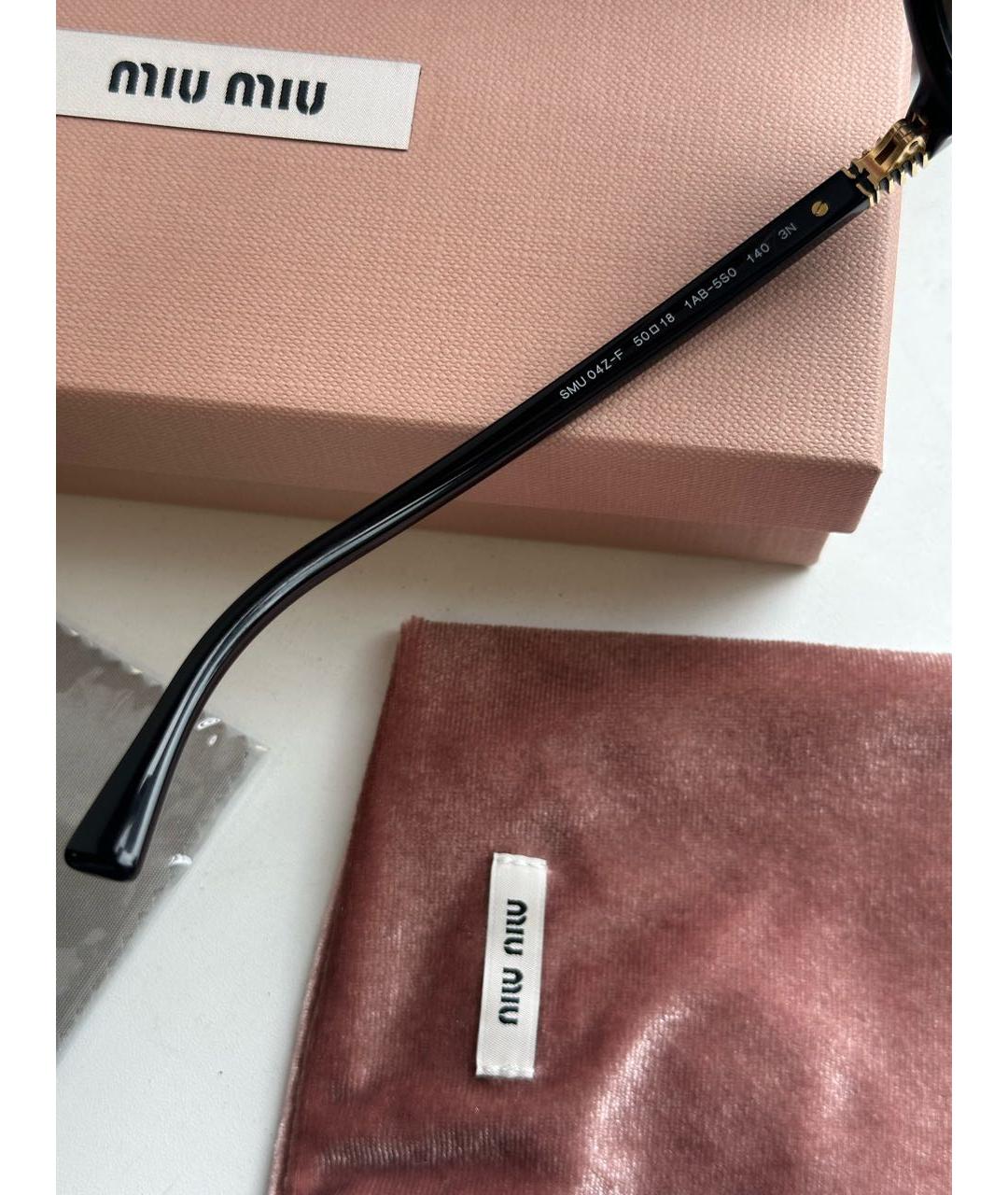 MIU MIU Черные пластиковые солнцезащитные очки, фото 3