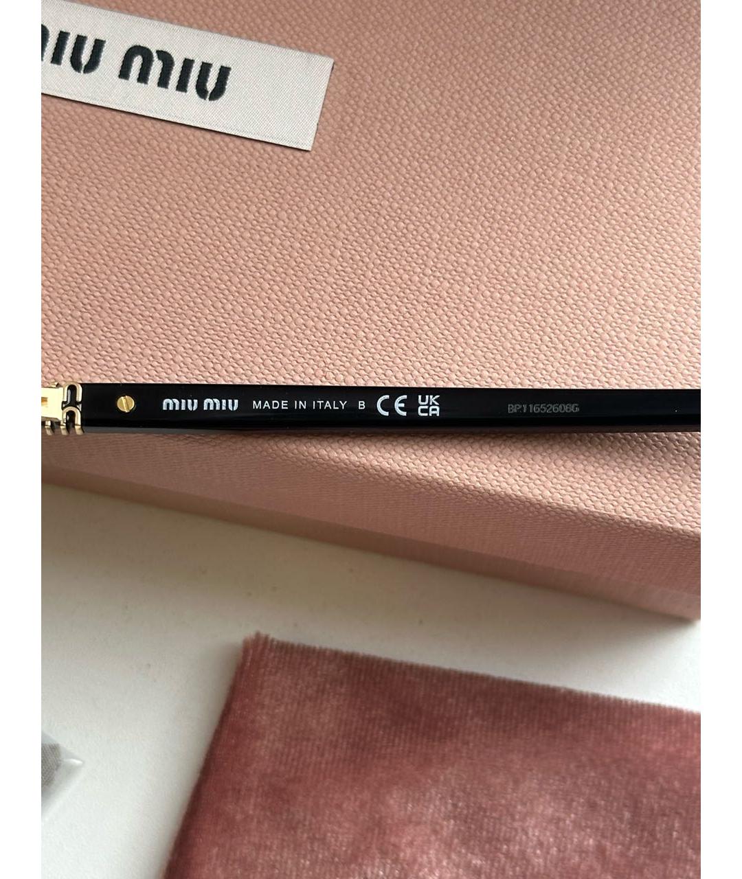 MIU MIU Черные пластиковые солнцезащитные очки, фото 4