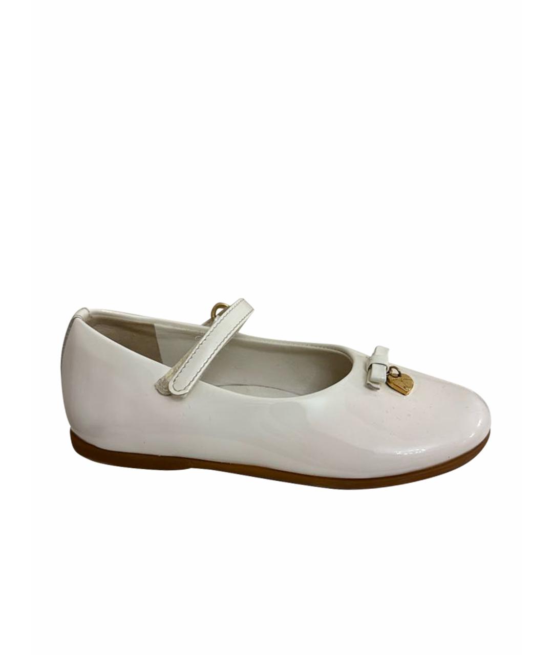 DOLCE&GABBANA Белые балетки и туфли из лакированной кожи, фото 1