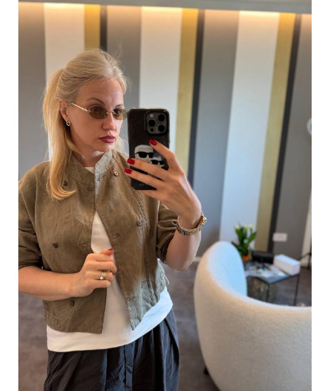 MIU MIU Коричневые металлические солнцезащитные очки, фото 4