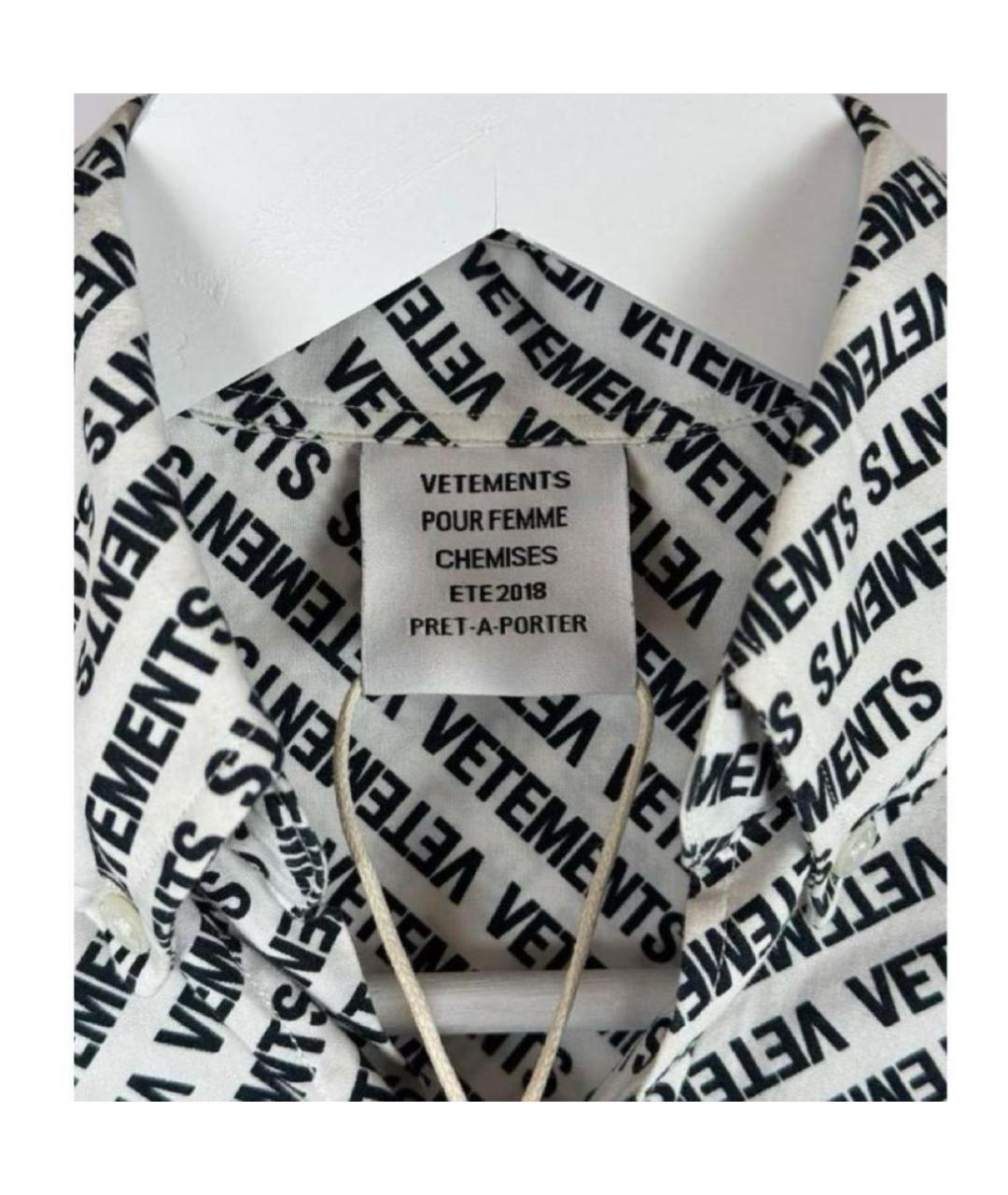 VETEMENTS Белая хлопковая рубашка, фото 7